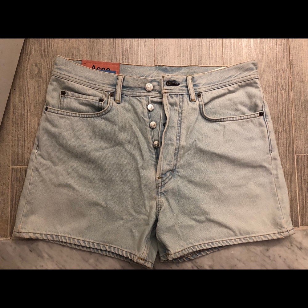 Acne Studios Light Wash Denim Shorts